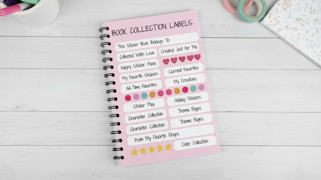 Sticker Collection Book + Label Stickers (6×9)