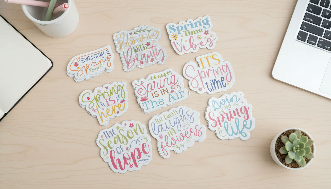 Spring Sticker Bundle | Floral Stickers | Cute Spring Stickers | Inspirational Stickers | Vinyl Sticker Pack | Laptop Stickers | Planner Stickers