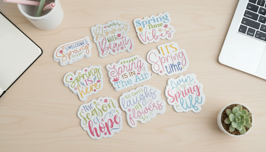 Spring Sticker Bundle | Floral Stickers | Cute Spring Stickers | Inspirational Stickers | Vinyl Sticker Pack | Laptop Stickers | Planner Stickers