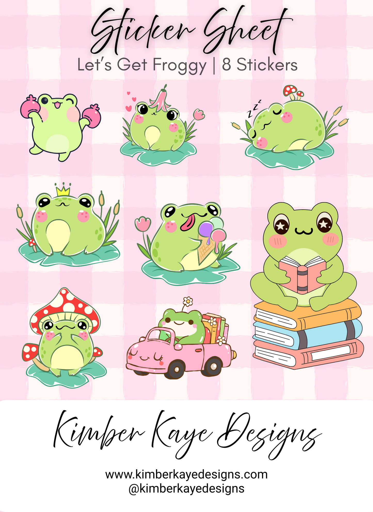 Let’s Get Froggy Sticker Sheet (8 Stickers)