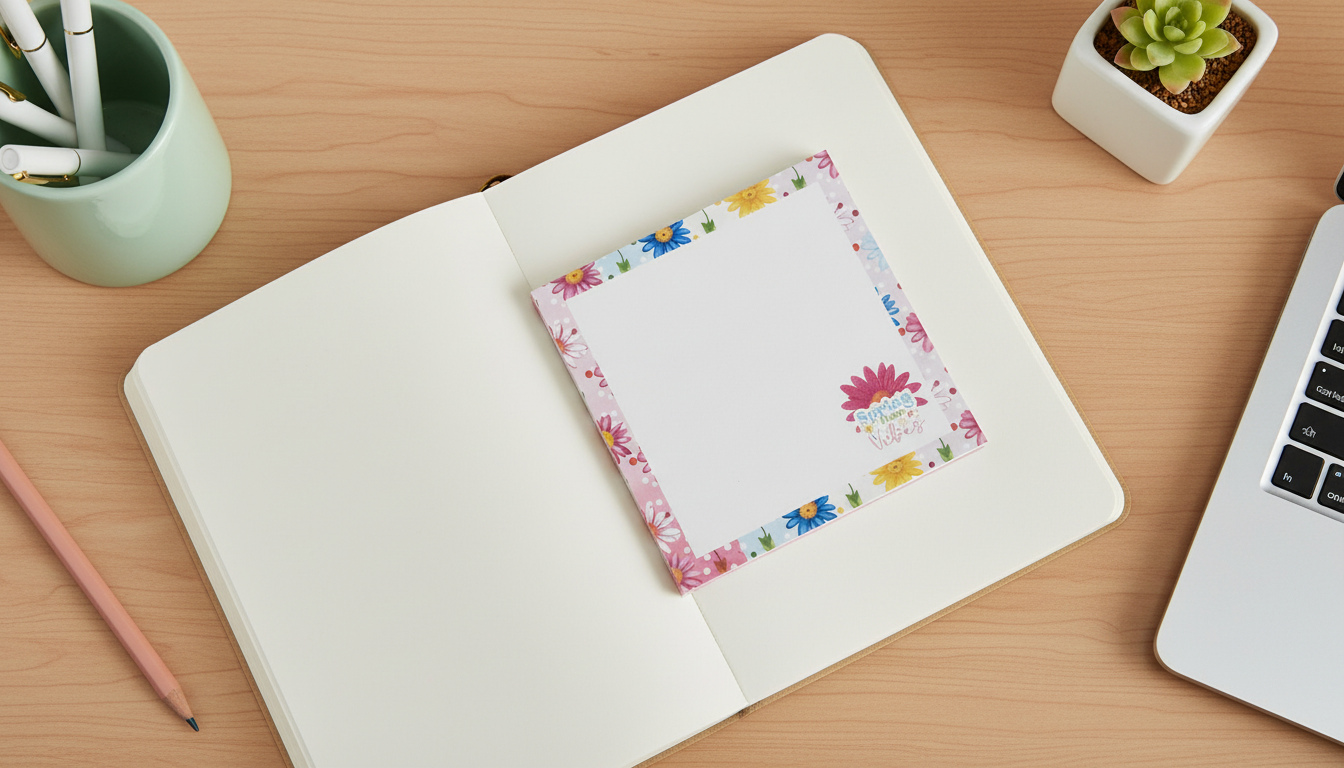 Daisy Daydreams Sticky Notes | Floral Sticky Notes 3x3 | Cute Spring Stationery | Adhesive Notes | Desk Accessories