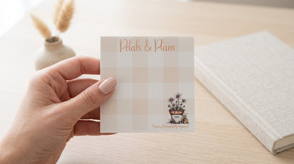 Petals & Plans Grab It Bundle | Notepad, Sticky Notes, Memo Pad, Stickers & Pen Gift Set