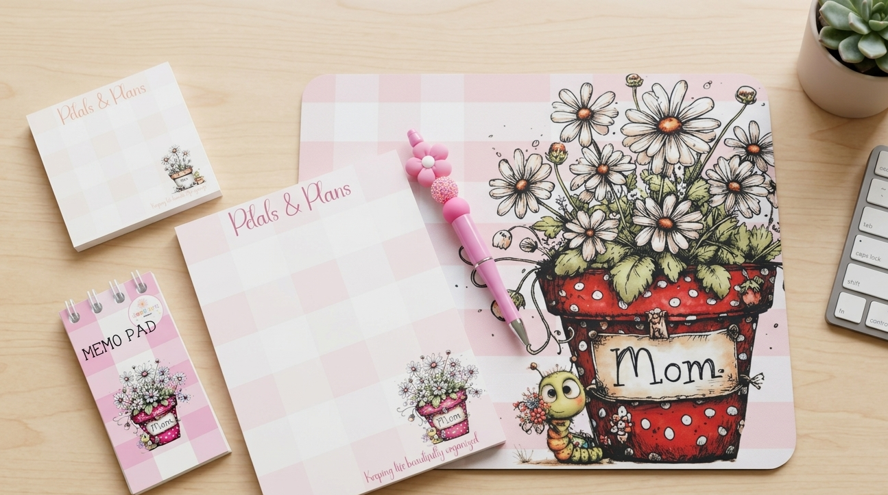 Petals & Plans Sticky Notes | 3x3 Floral Sticky Notes | Cute Memo Notes | Mother’s Day Gift Idea