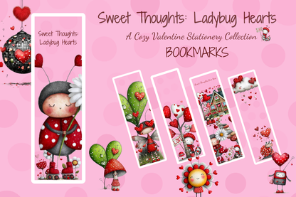Sweet Thoughts: Ladybug Hearts | Bookmarks