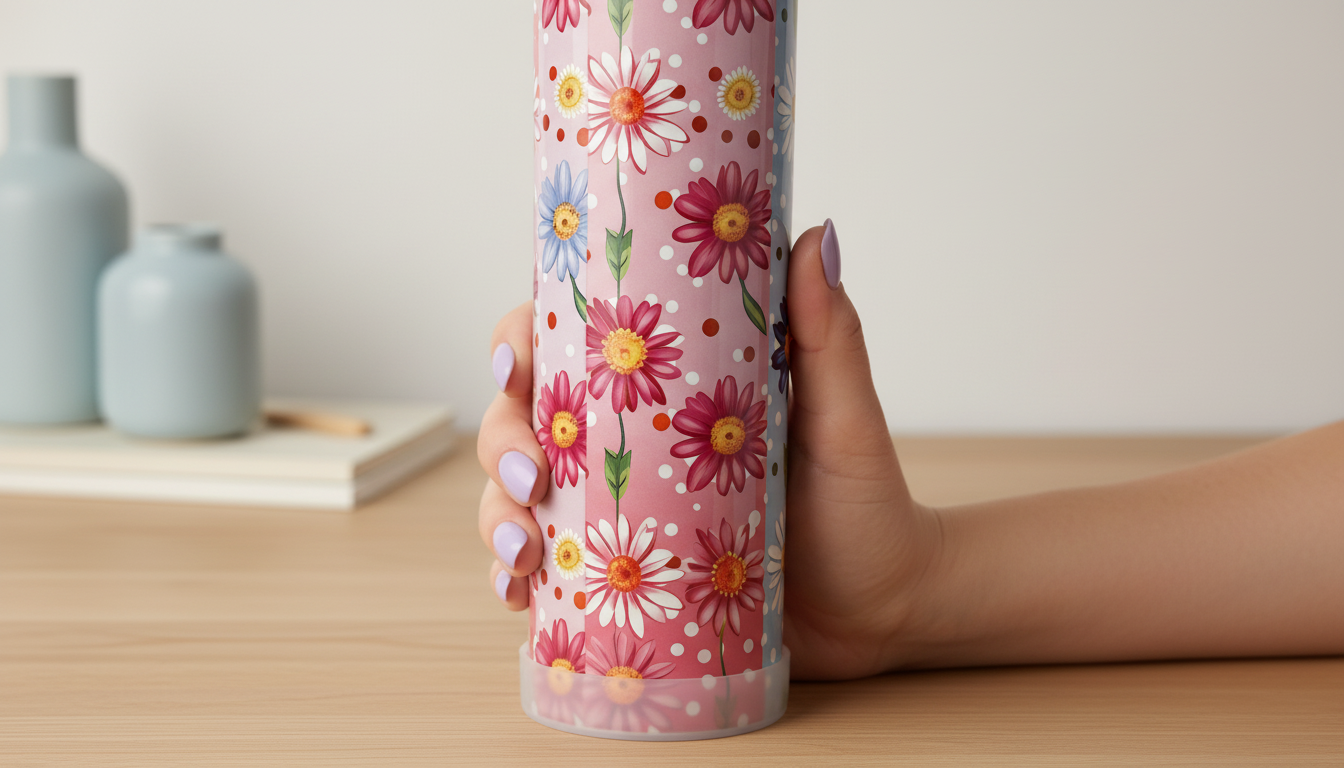 Daisy Daydreams 20oz Tumbler | Spring Floral Skinny Tumbler with Straw, Gift Box & Accessories