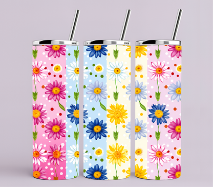 Daisy Daydreams 20oz Tumbler | Spring Floral Skinny Tumbler with Straw, Gift Box & Accessories