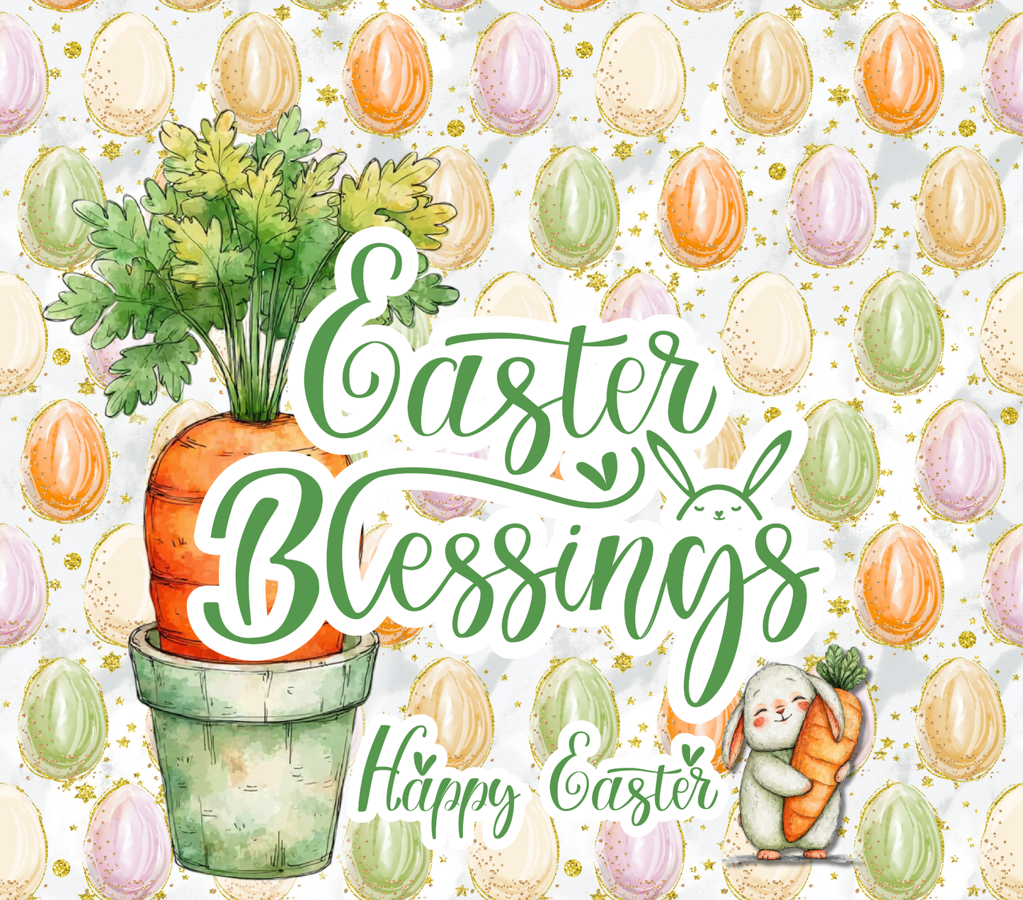 Easter Blessings 20oz Skinny Tumbler | Christian Easter Tumbler | Spring Bunny Tumbler | Pastel Easter Cup | Faith Gift | Cute Easter Drinkware