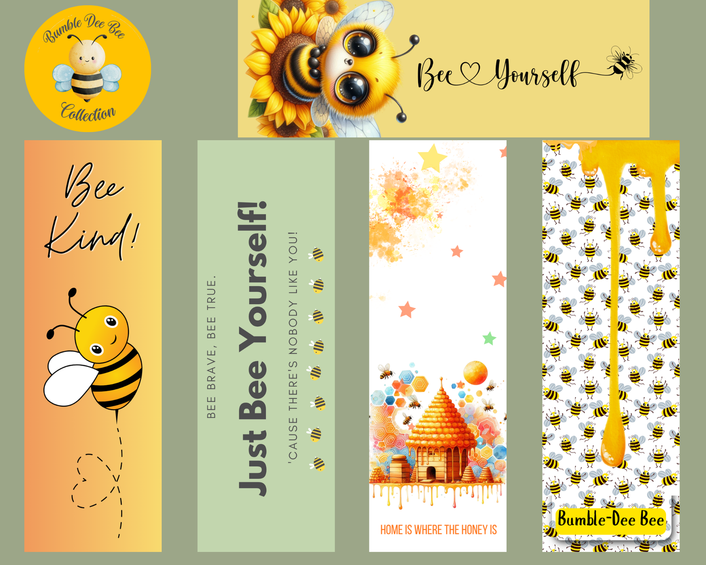 Bumble Dee Bee Bookmark Set | Cute Bee Bookmarks