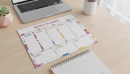 Daisy Daydreams Weekly Planner Pad | Floral Weekly Planner 8.5x11 | Desk Planner Notepad | Cute Spring Planner | Weekly Schedule Pad