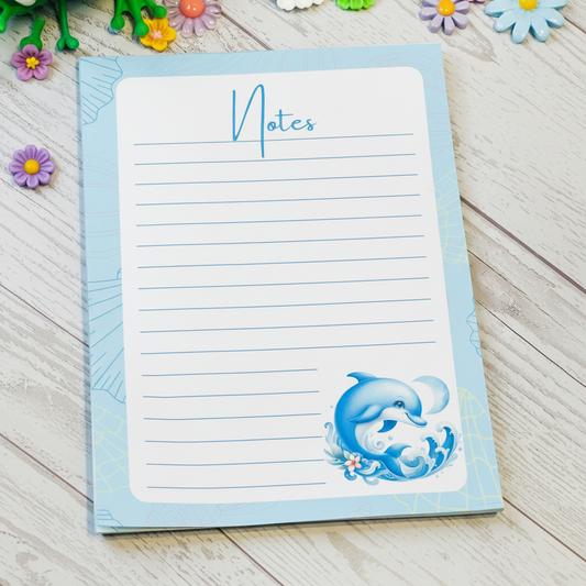Aquatic Friends Dolphin Notepad – Ocean-Inspired Writing Pad