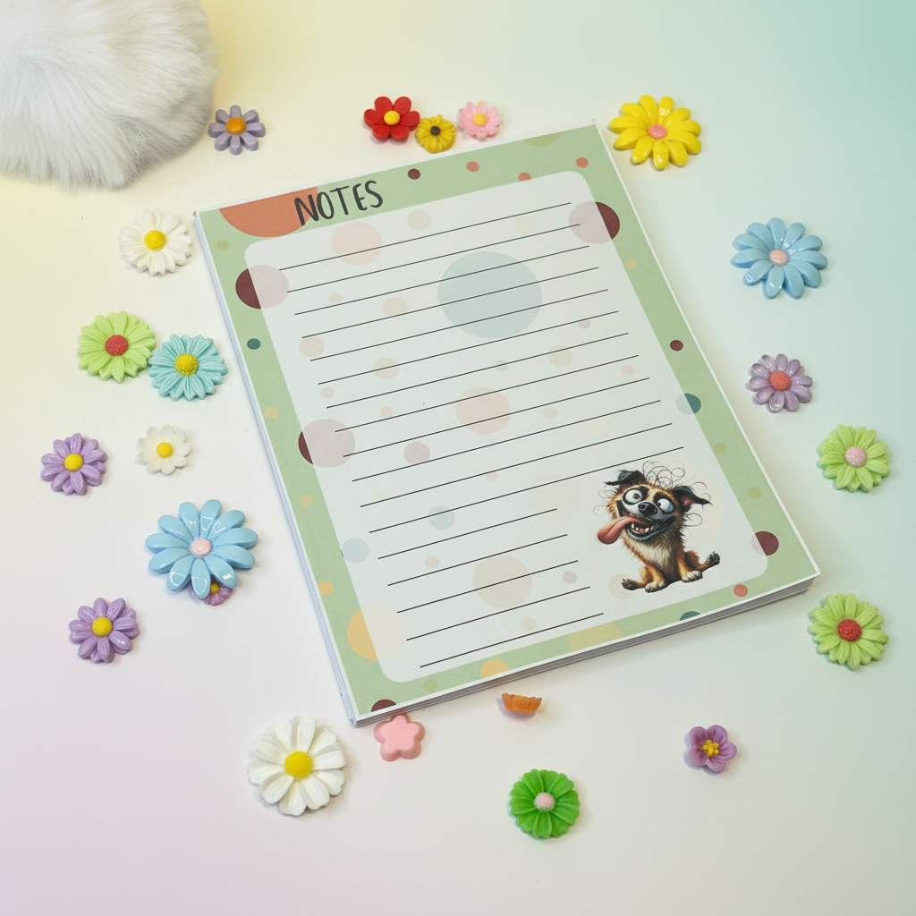 Goofy Polka Dot Pup Notepad