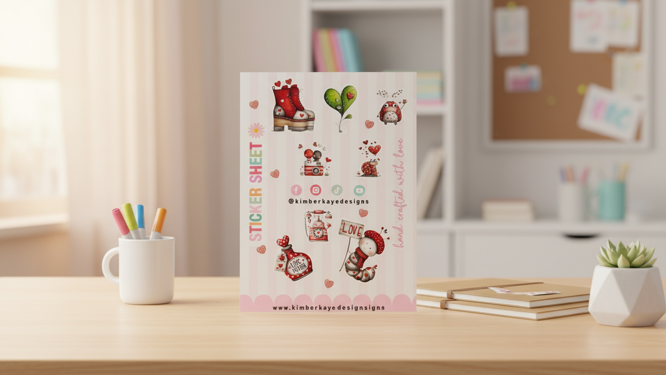 Sweet Thoughts: Ladybug Hearts | Sticker Sheet