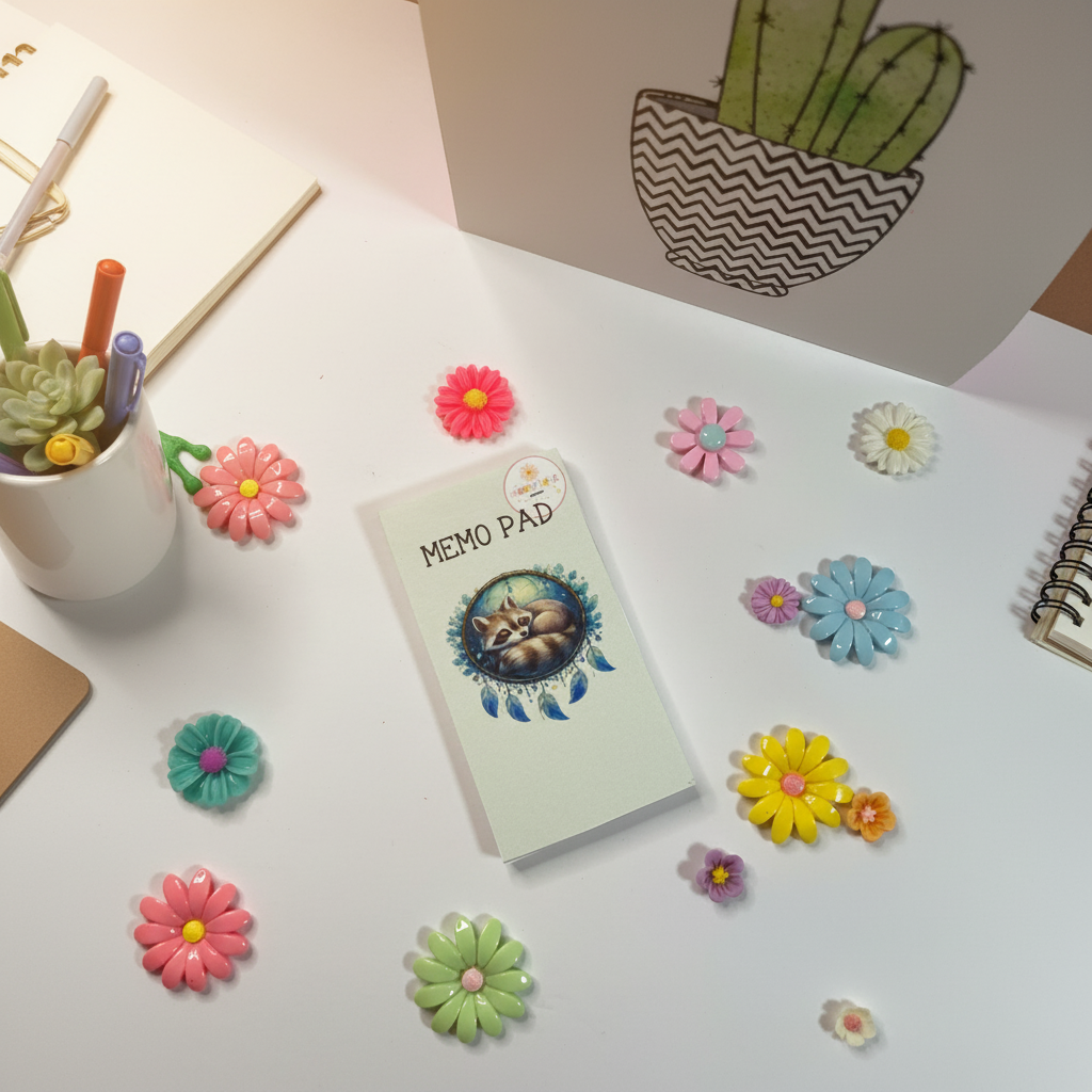 Dream Weaver Raccoon Memo Pad