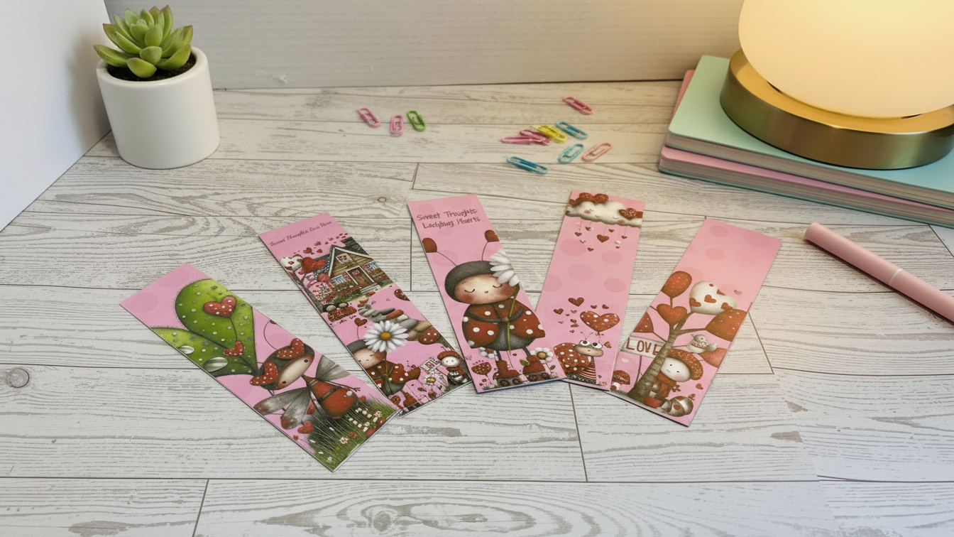 Sweet Thoughts: Ladybug Hearts | Bookmarks