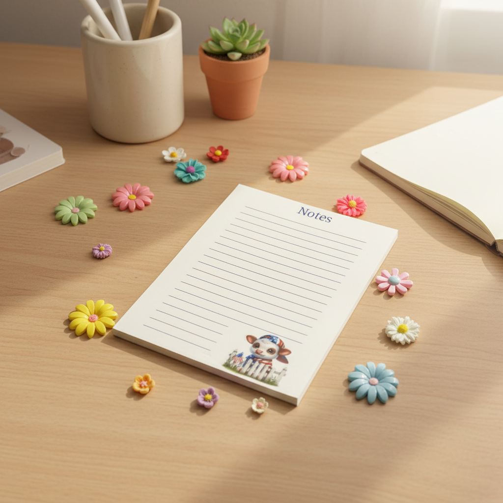 Stars & Stripes Calf Notepad – Cute Americana Stationery