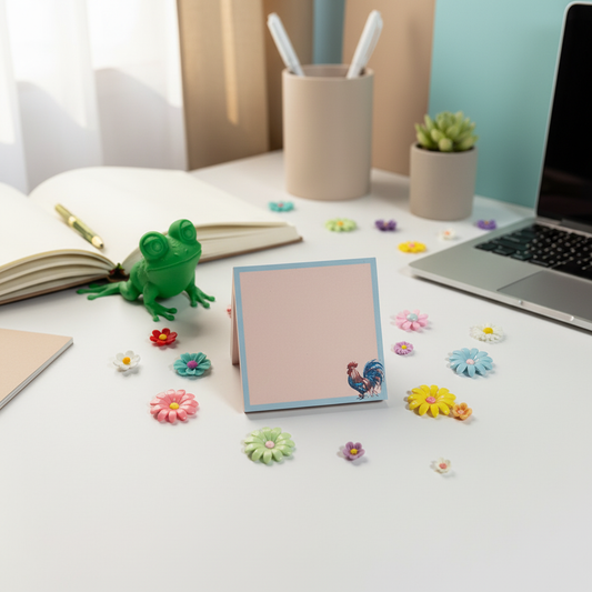 Americana Rooster Sticky Notes – Patriotic Farm Desk Notes