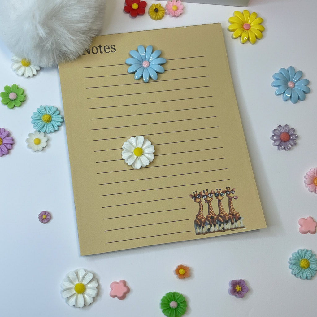 Giraffes on the Fence Notepad – Whimsical Animal Stationery