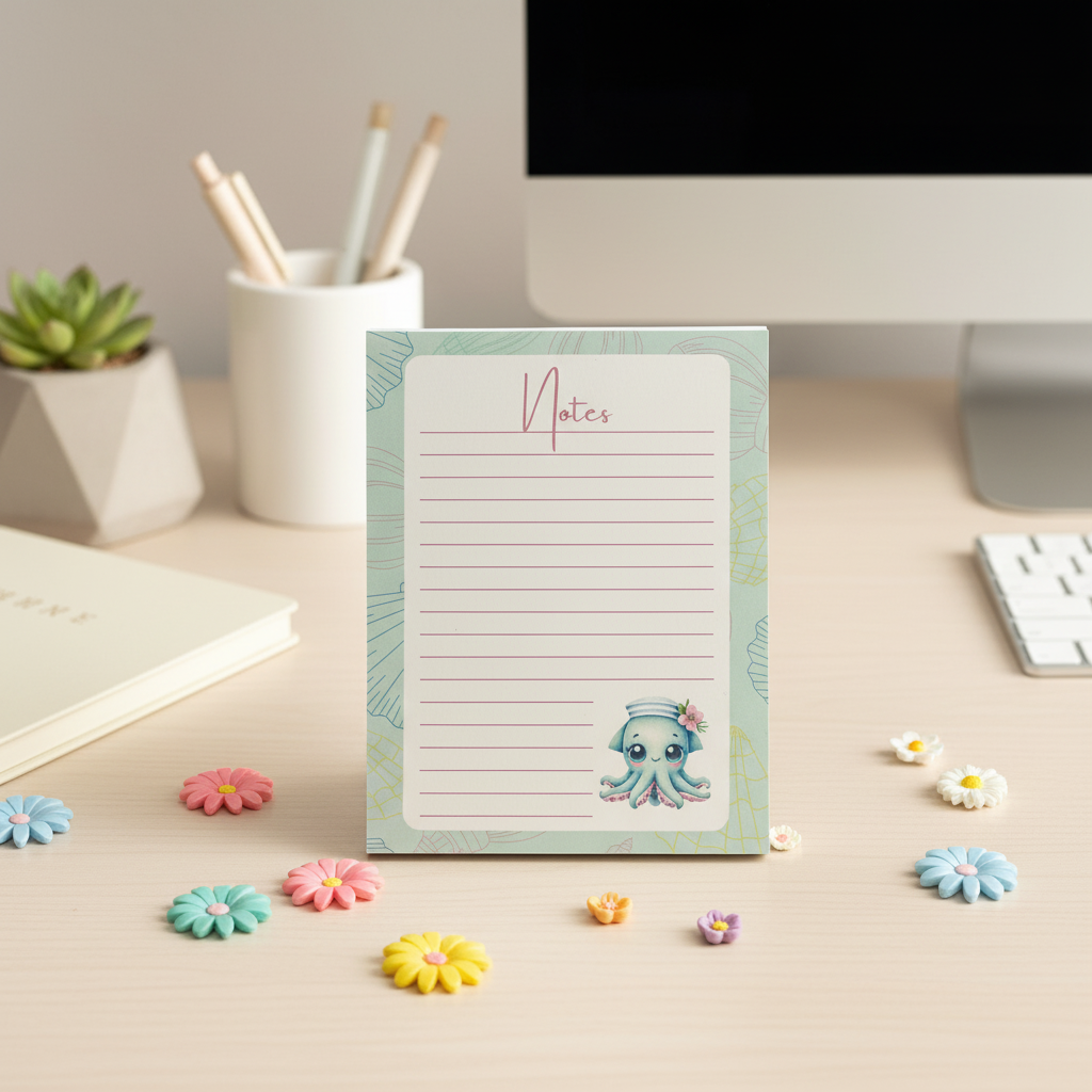 Aquatic Friends Octopus Notepad – Ocean-Inspired Writing Pad