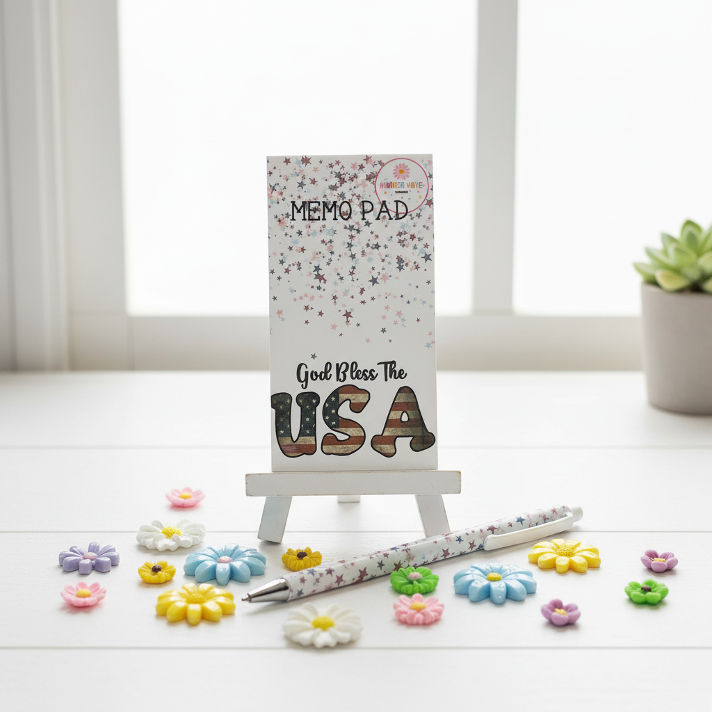 God Bless the USA Memo Pad