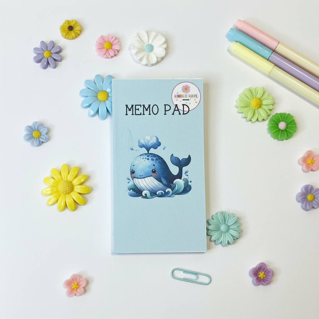 Aquatic Friends Whale Memo Pad – Cute Ocean-Themed Stationery
