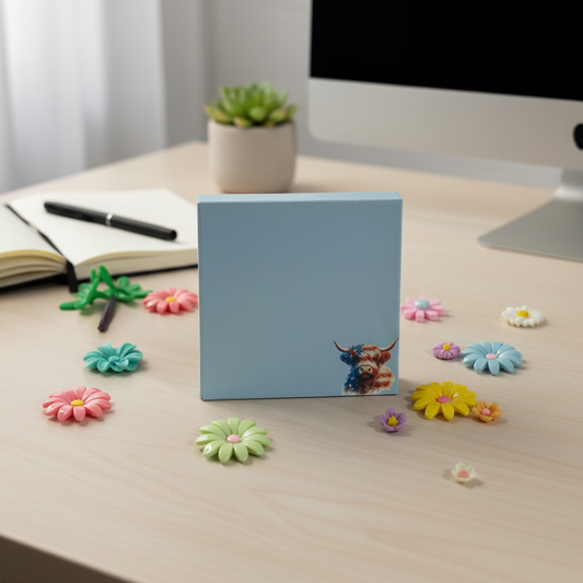 Americana Highland Cow Sticky Notes – Cute Patriotic Desk Notes