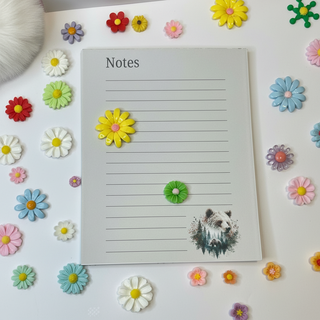 Whispering Pines Bear Notepad | Forest Wildlife Stationery