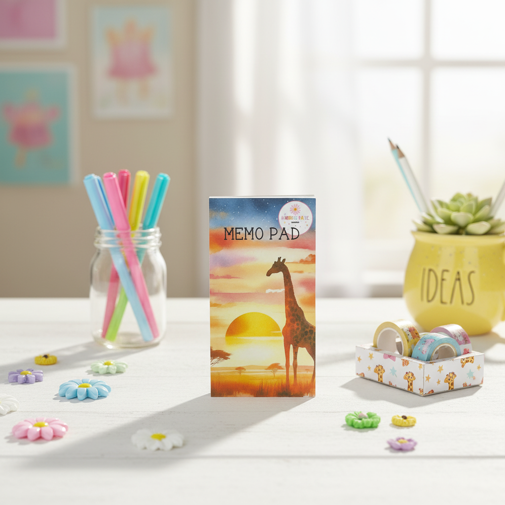 Giraffe at Sunset Memo Pad | Warm Safari Notes