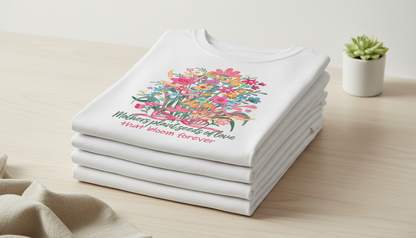 Mother’s Day Floral T-Shirt – Mothers Plant Seeds of Love Shirt – Cute Spring Graphic Tee – Gift for Mom, Grandma – Soft Cottagecore Shirt