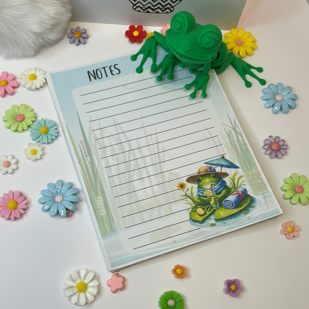 Pondside Pause Frog Notepad