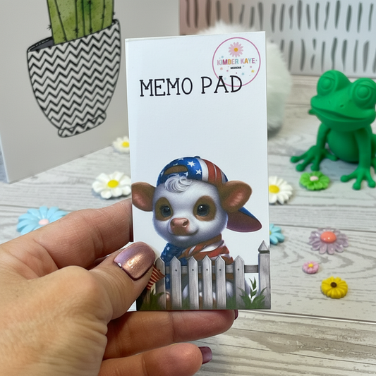 Stars & Stripes Calf Memo Pad – Fun Patriotic Desk Notes