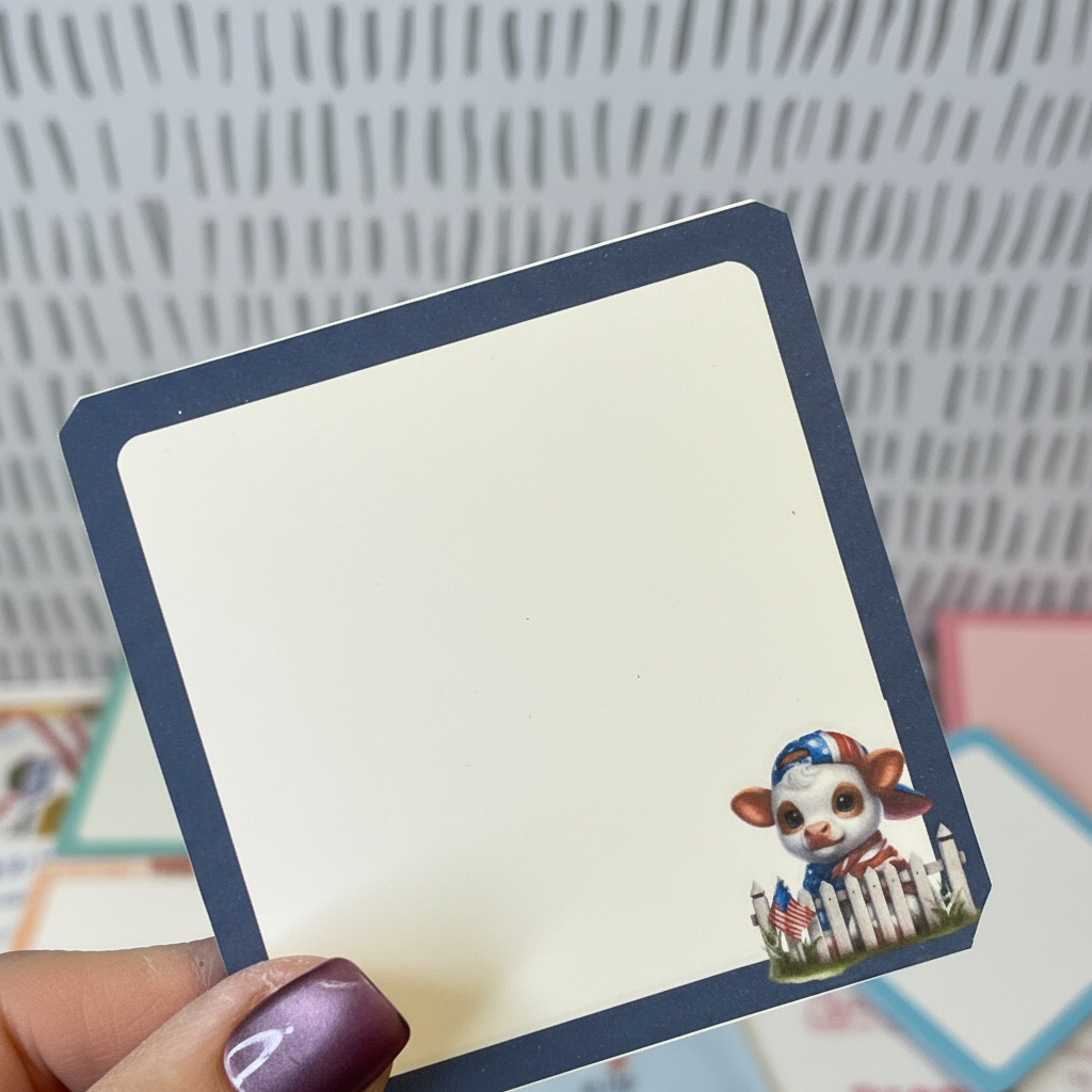 Stars & Stripes Calf Sticky Notes – Cute Patriotic Stationery