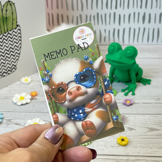 Swingin’ Stars Calf Memo Pad – Fun Patriotic Desk Notes