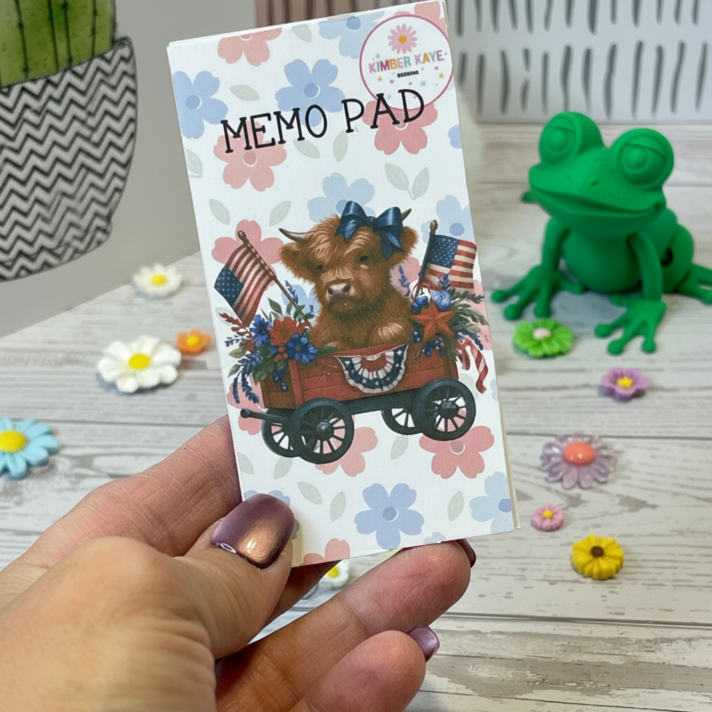 Wagon Full of Stars Calf Memo Pad – Fun Patriotic Desk Notes