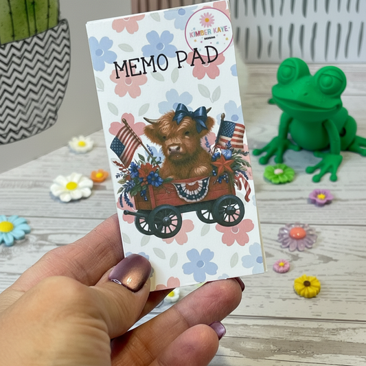 Wagon Full of Stars Calf Memo Pad – Fun Patriotic Desk Notes