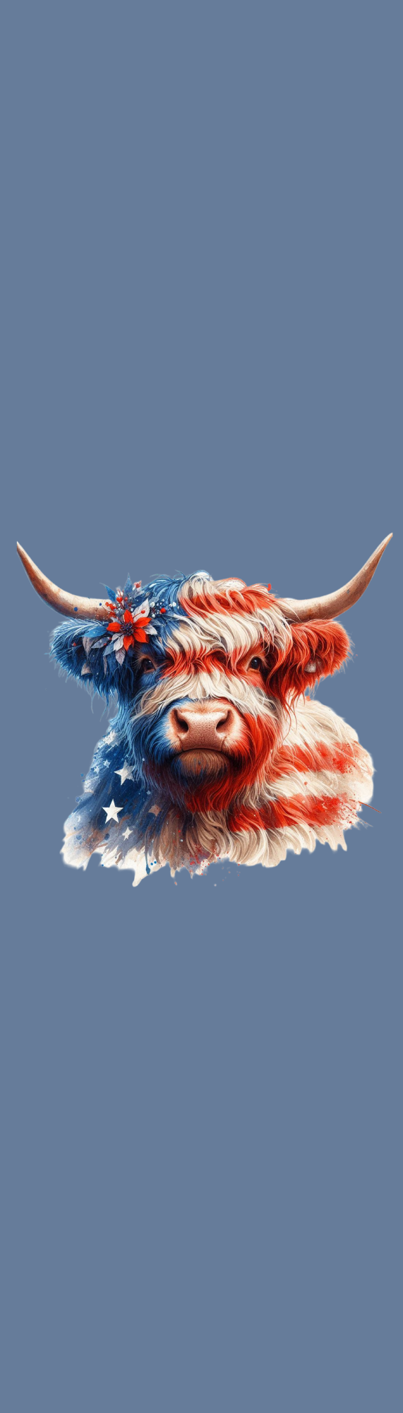 Americana Highland Cow Bookmark – Patriotic Farmhouse Reading Accessory