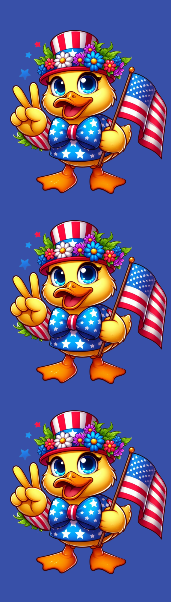 Peace, Love & Liberty Duck Bookmark – Cute Patriotic Page Marker