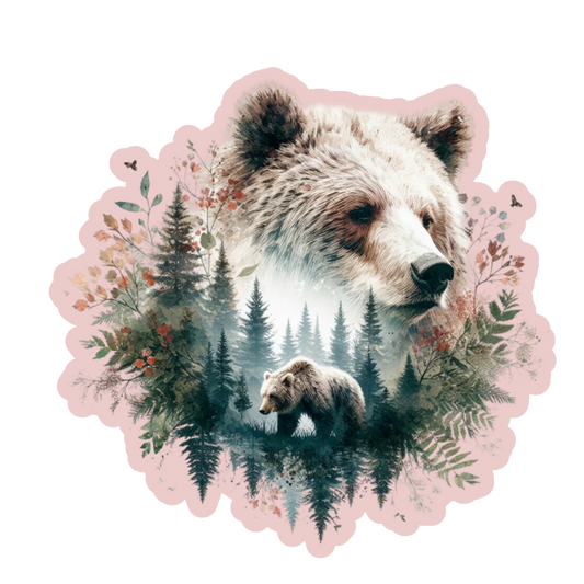 Whispering Pines Bear Sticker | Woodland Wildlife Decal