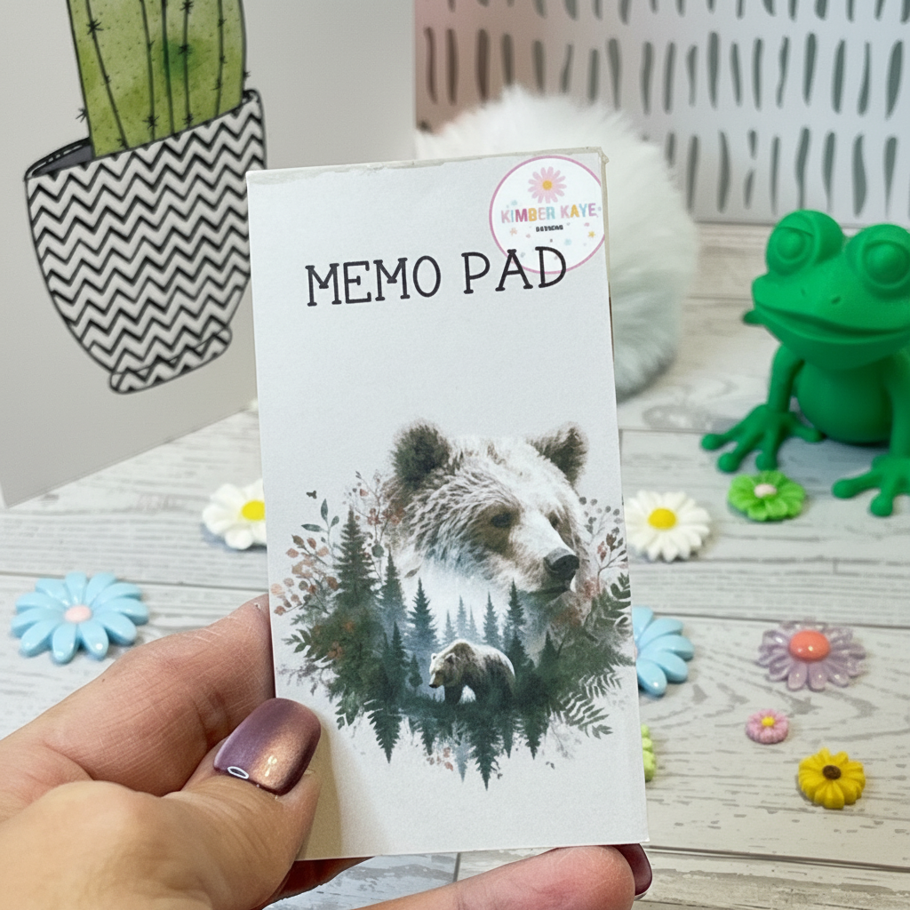 Whispering Pines Bear Memo Pad | Woodland Bear Notes