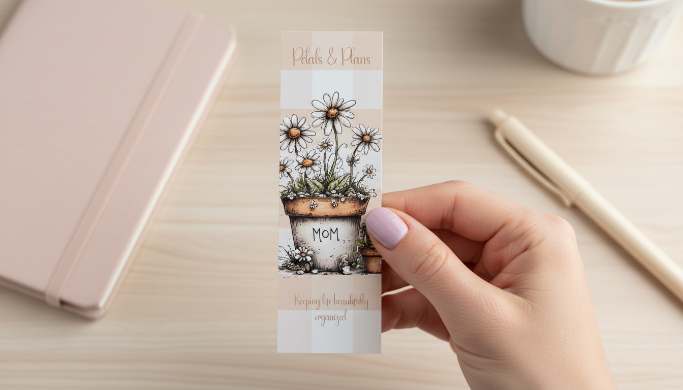 Petals & Plans Bookmark Set of 4 | Floral Bookmarks | Double Sided | Mother’s Day Gift | Cute Reading Accessories