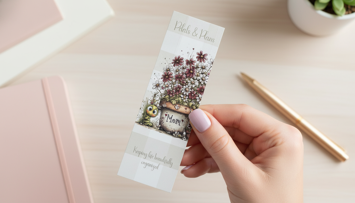 Petals & Plans Bookmark Set of 4 | Floral Bookmarks | Double Sided | Mother’s Day Gift | Cute Reading Accessories