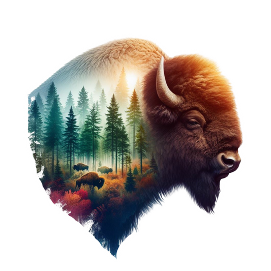 Wandering Pines Buffalo Sticker | Forest Wildlife Decal