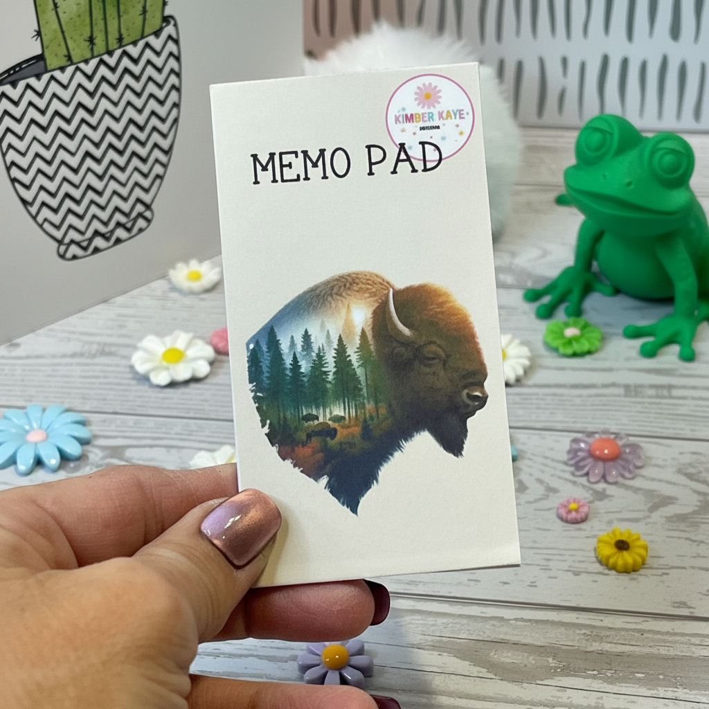 Wandering Pines Buffalo Memo Pad | Forest Silhouette Notes