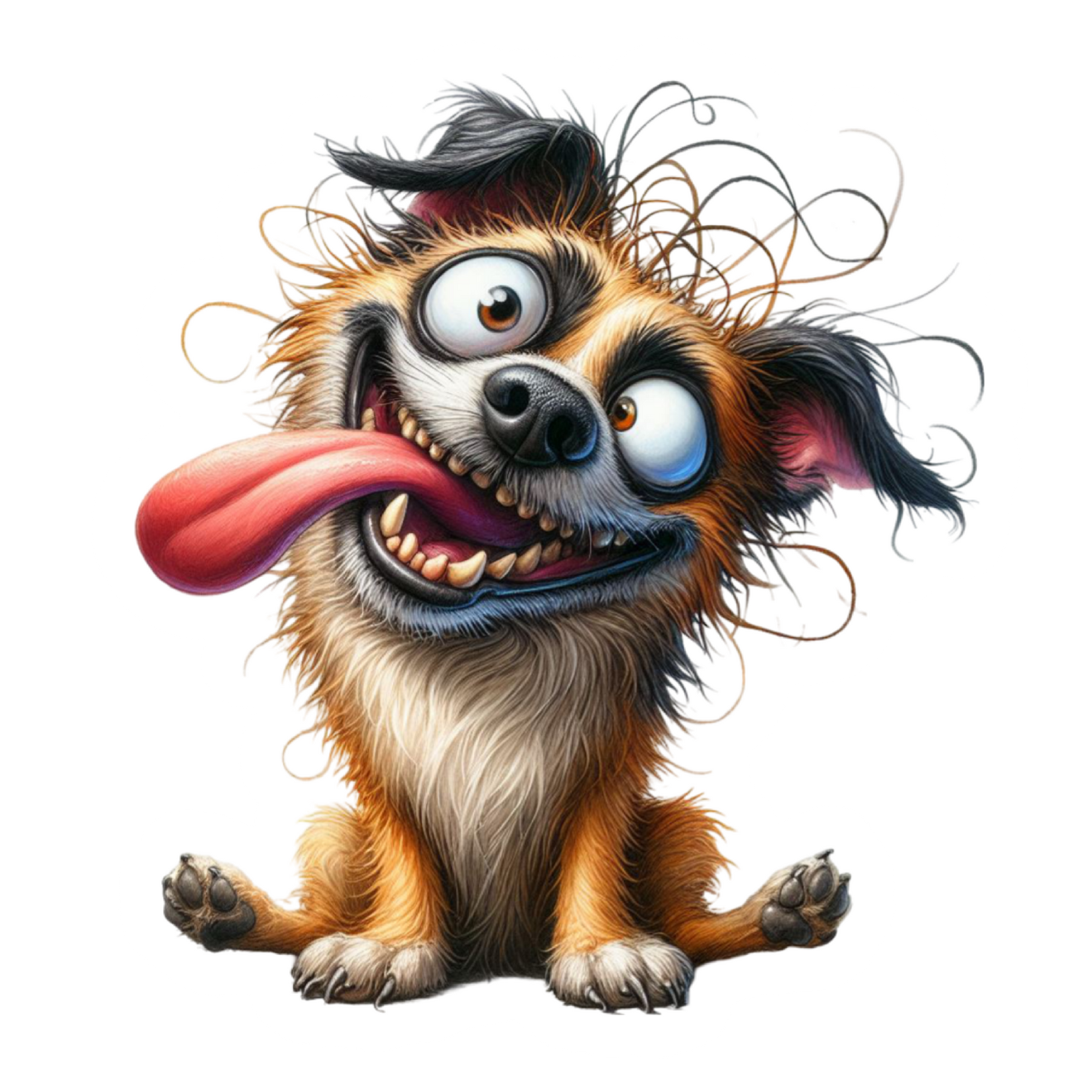 Goofy Pup Polka Dots Sticker