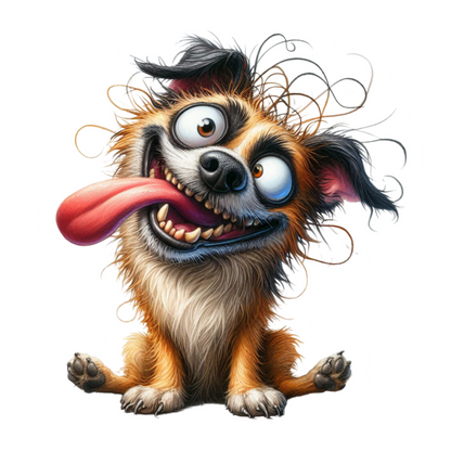 Goofy Pup Polka Dots Sticker