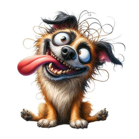 Goofy Pup Polka Dots Sticker