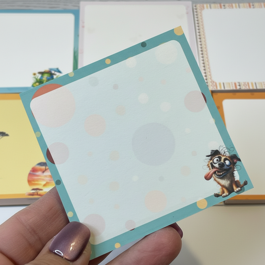 Goofy Pup Polka Dots Sticky Notes Pad