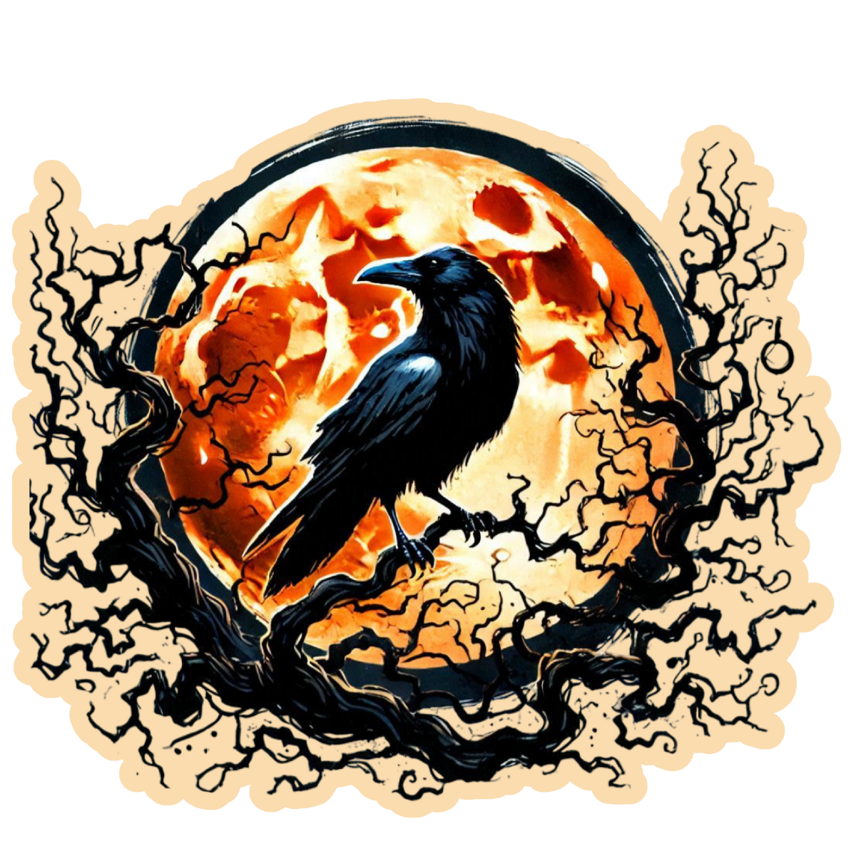 Ember Moon Crow Sticker
