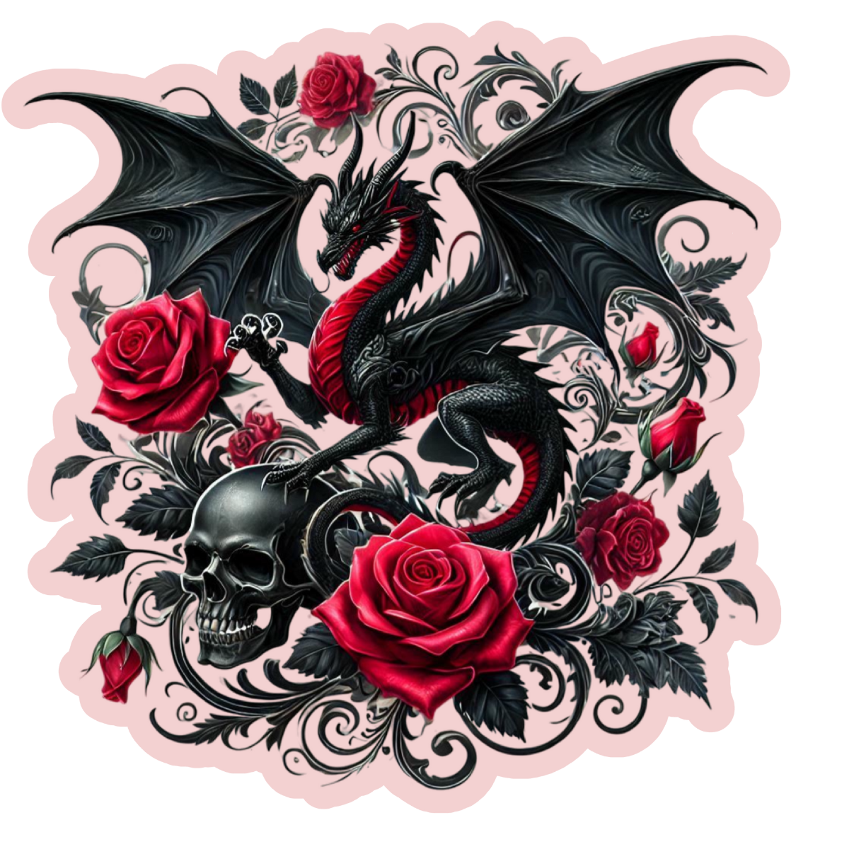 Rosebound Dragon Sticker