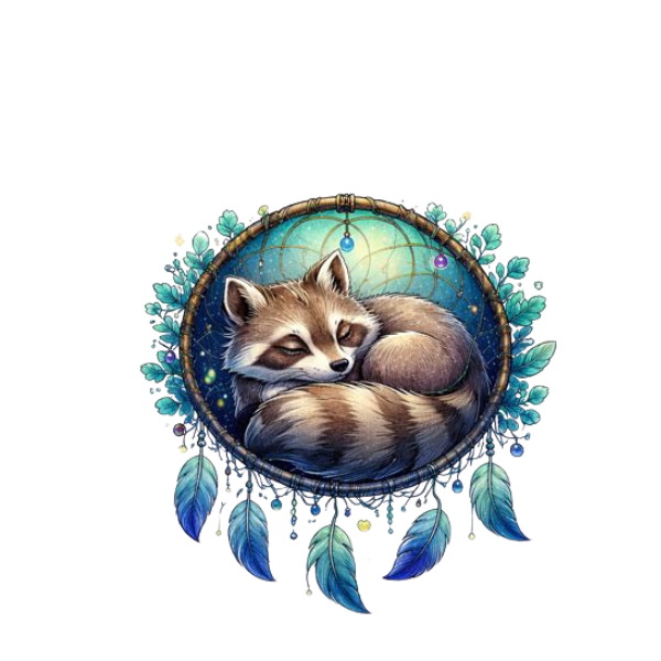 Dream Weaver Raccoon Vinyl Sticker
