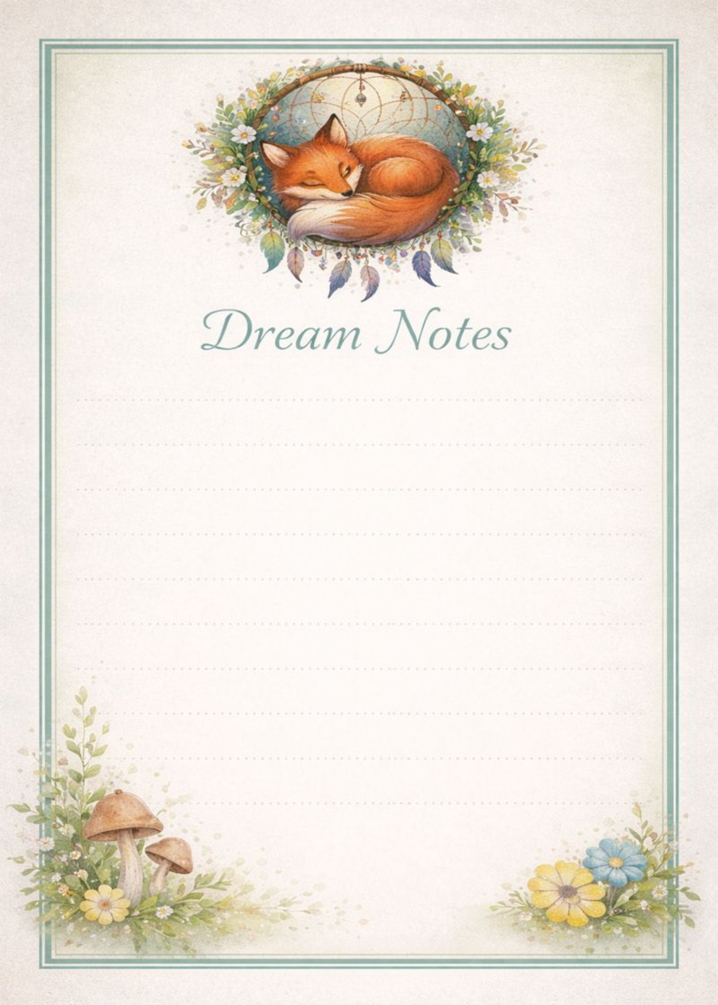 Dream Weaver Fox Notepad